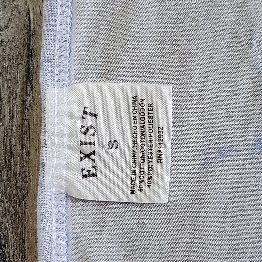 Exist Sheer White and Blue jersey style tee shirt size small 🛍 - Picture 3 of 11